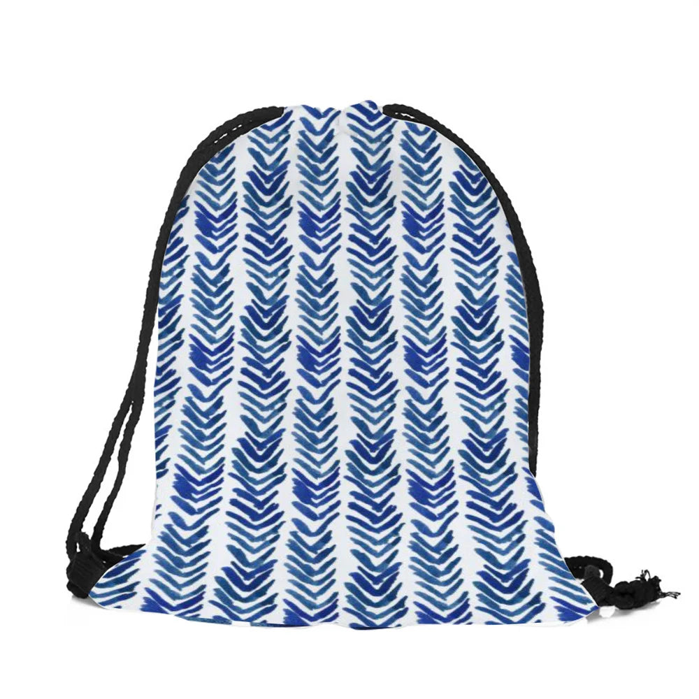 Simple Style Geometric Pattern Artistic Leaf Print Drawstring