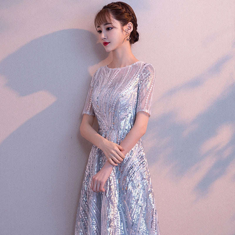 Ladybeauty Evening Dress with Sequins A Line Half