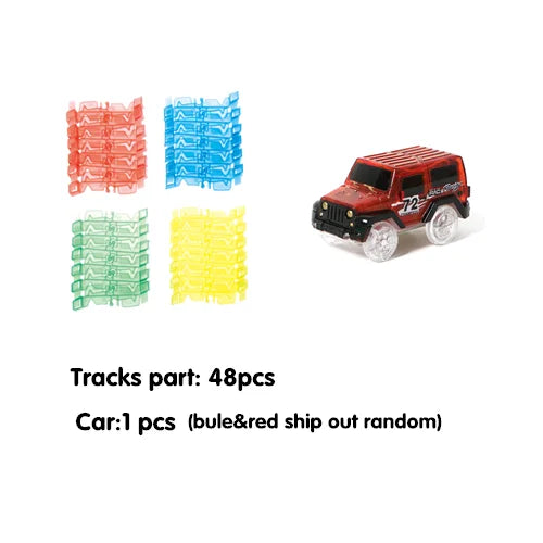240pcs Race Track Car Glowing flexible soft Bend