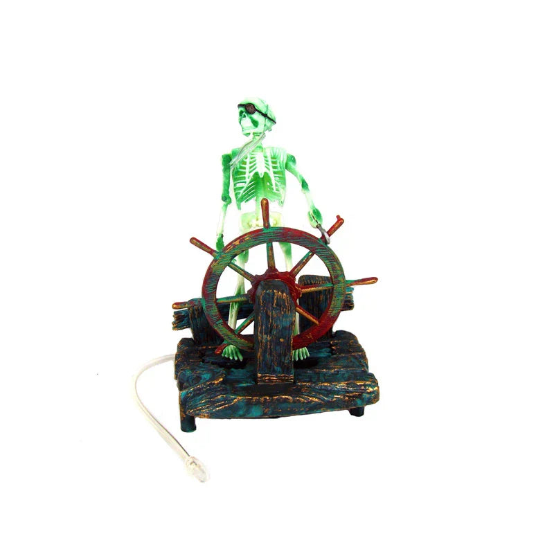 Hot Aquarium Decoration Skeleton on Toilet Fish Tank
