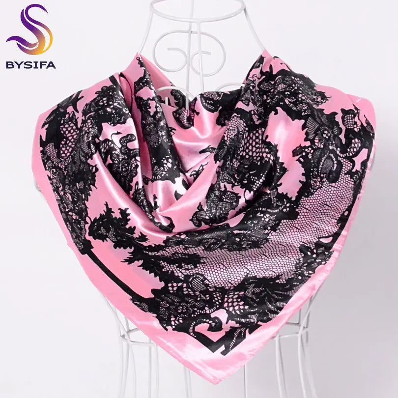 Spring And Autumn Female Satin Scarf,Big Square Scarves