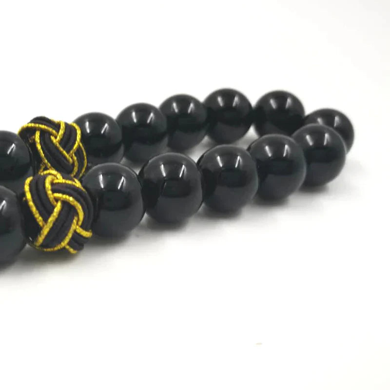 Natural Black Agates rosary Muslim Tasbih gift islam