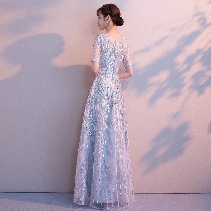 Ladybeauty Evening Dress with Sequins A Line Half