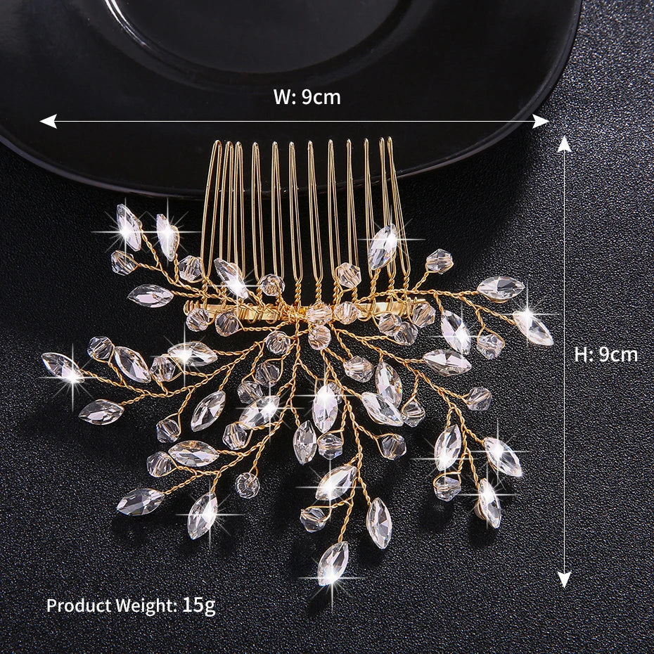 Miallo Austrian Crystal Branches and Leaves Hair Jewelry