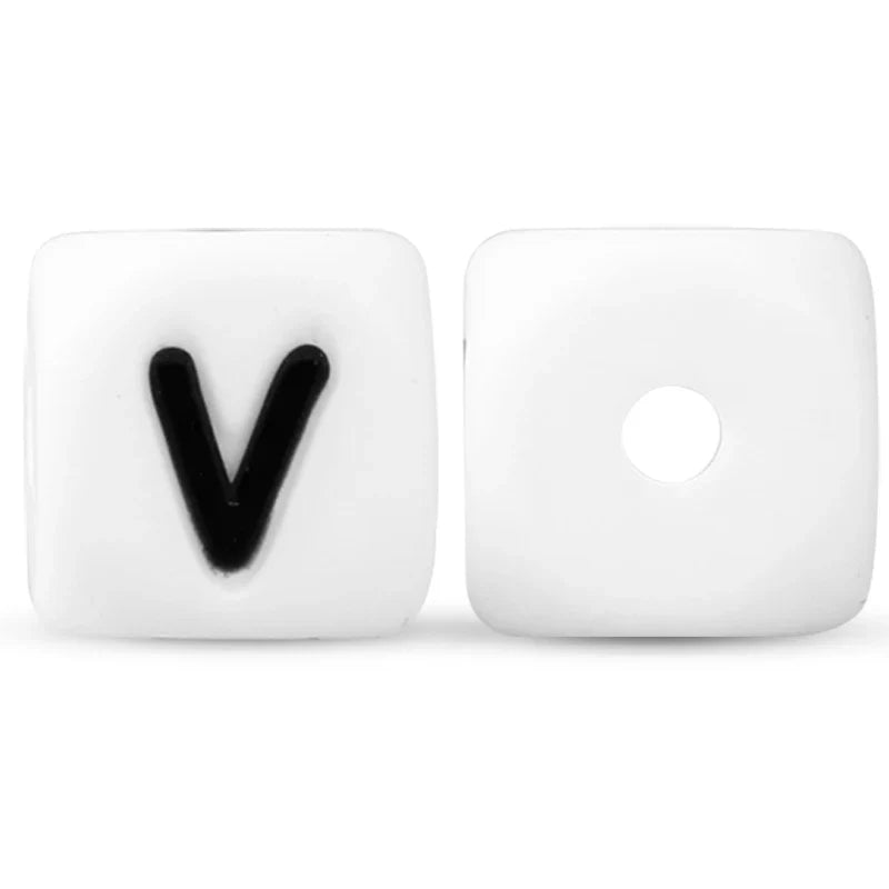 500pc/Lot 12MM Baby Silicone Letters Beads BPA Free