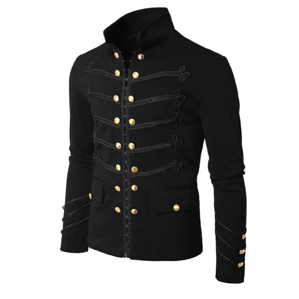 Steampunk Men Gothic Clothing Military Jackets Medieval Vintage