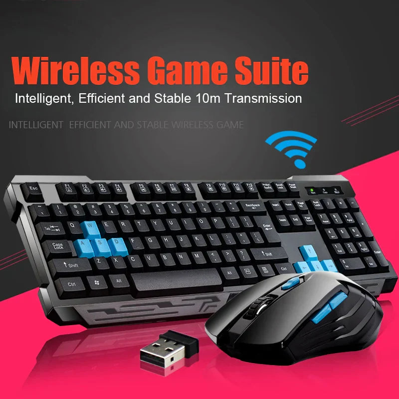 Keyboard Mouse Combos Waterproof Multimedia 2.4GHz Wireless Gaming