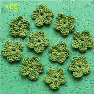 100 Colorfull Handmade Cotton Crochet Flowers, quilt scrapbooking