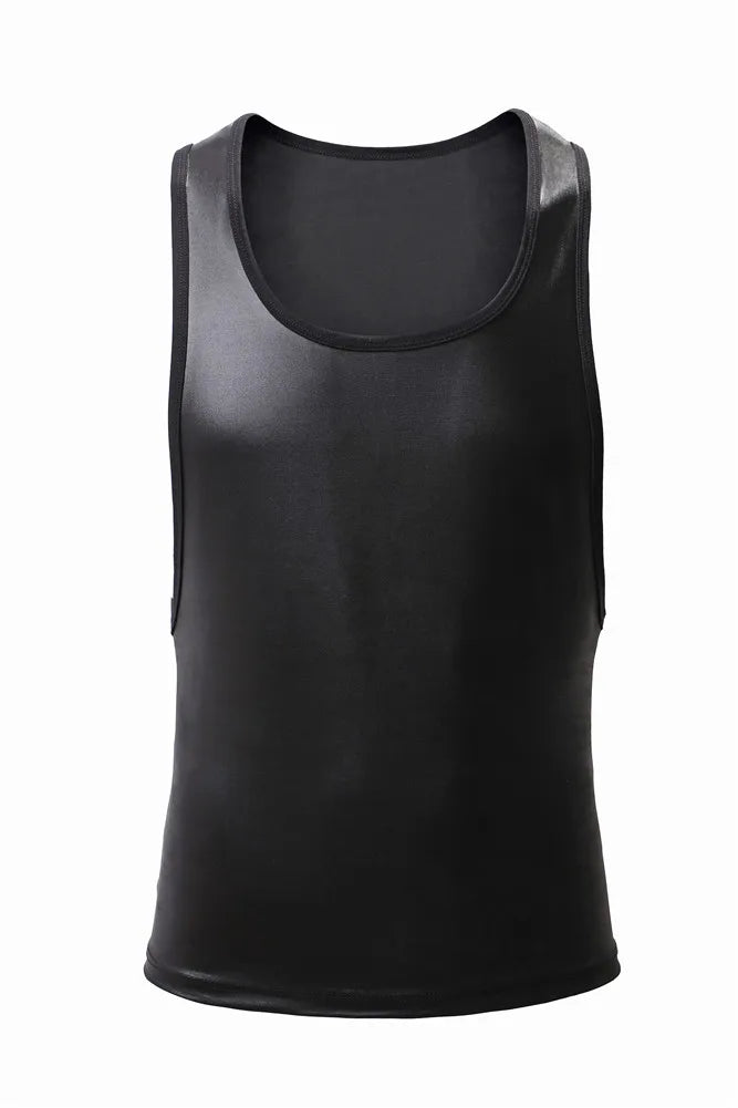 Soutong New Sexy Tank Top Men Leather Tank