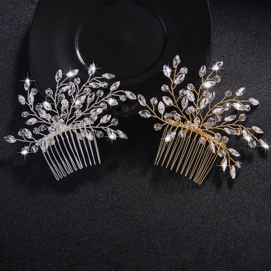 Miallo Austrian Crystal Branches and Leaves Hair Jewelry