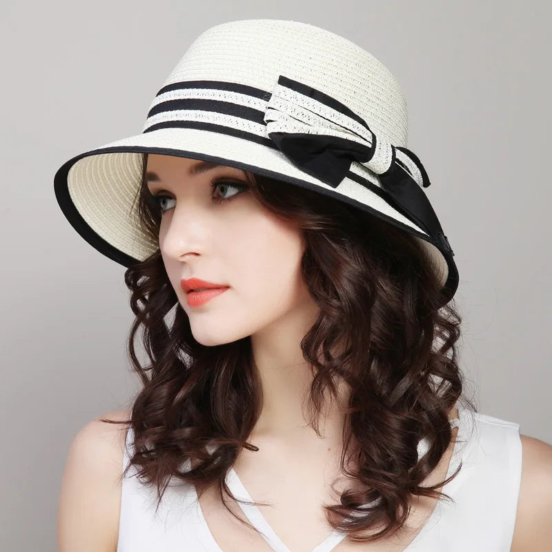 Muchique Boater Hats for Women Summer Sun Straw