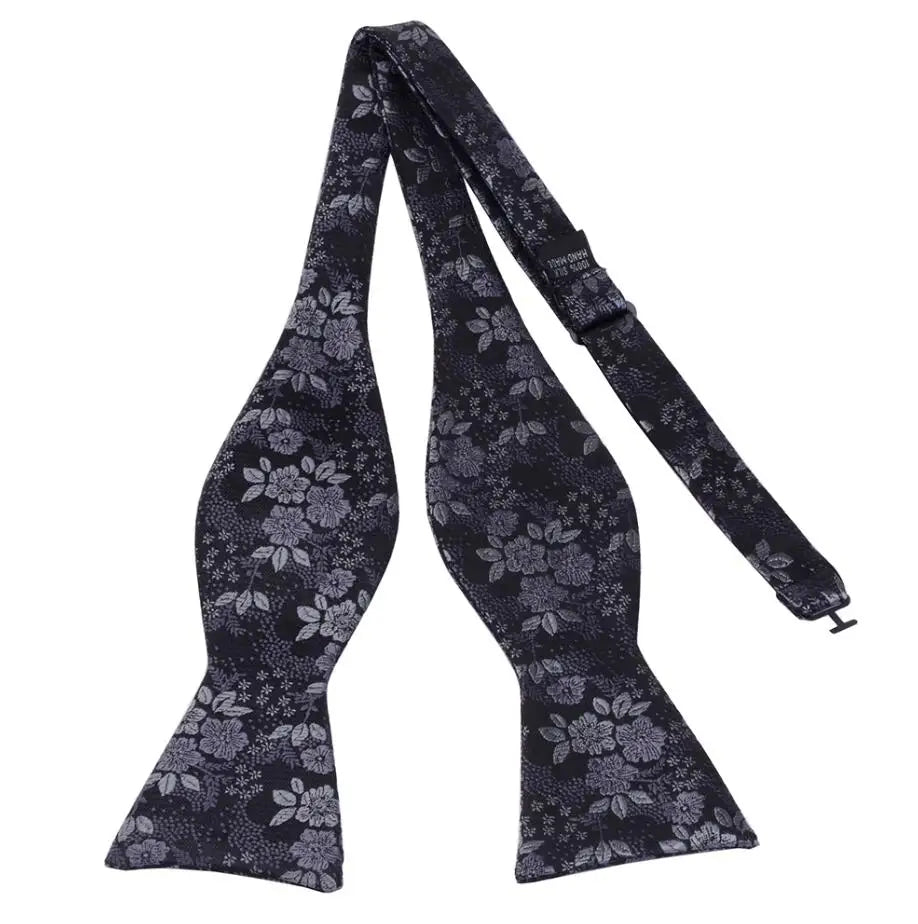 RBOCOTT Floral Self Tie Bow Tie Men's Silk