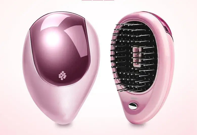 Portable Electric Hair Ionic Brush Hair Straightener Brush