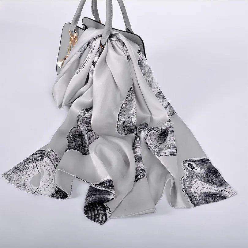 New Luxury Pure Silk Scarf Shawl Women