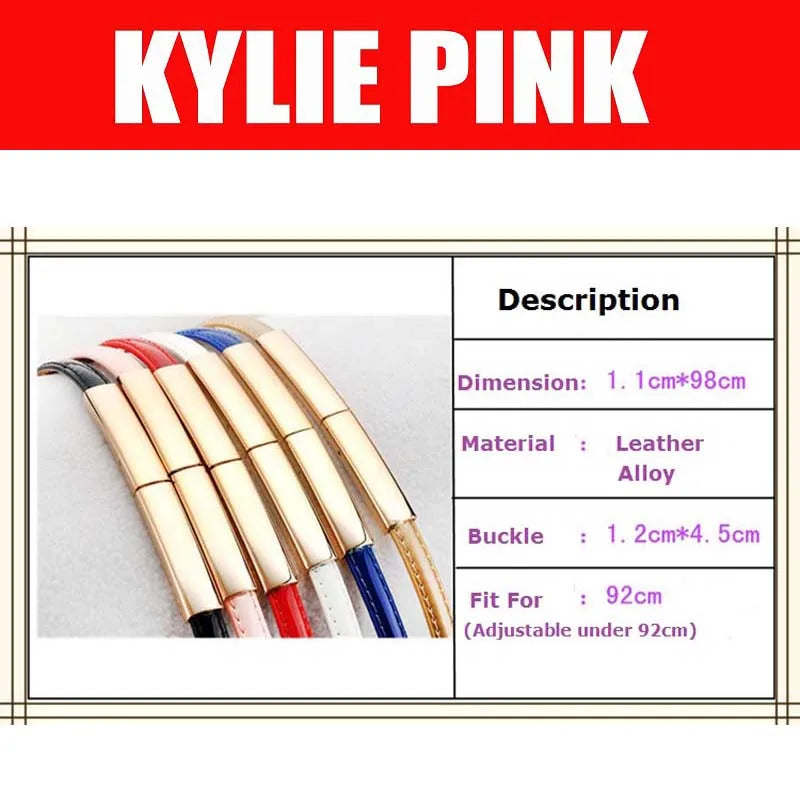 KYLIE PINK 2020 New Fashion Leather Belts for