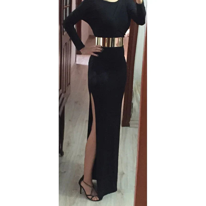 Wide Shinny Metal Wedding Belt Gold & Silver