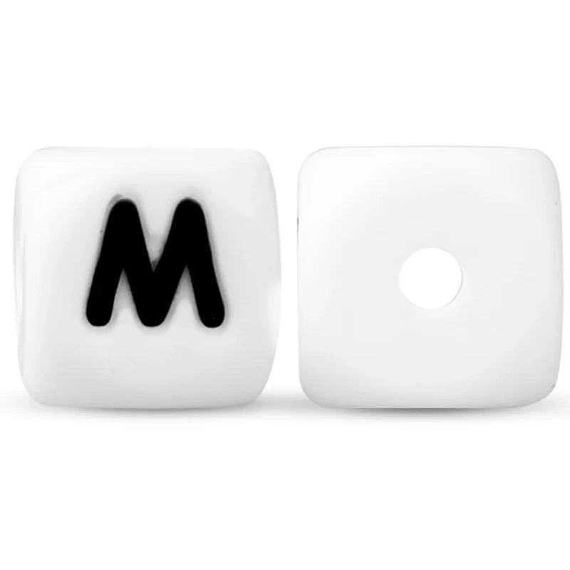500pc/Lot 12MM Baby Silicone Letters Beads BPA Free