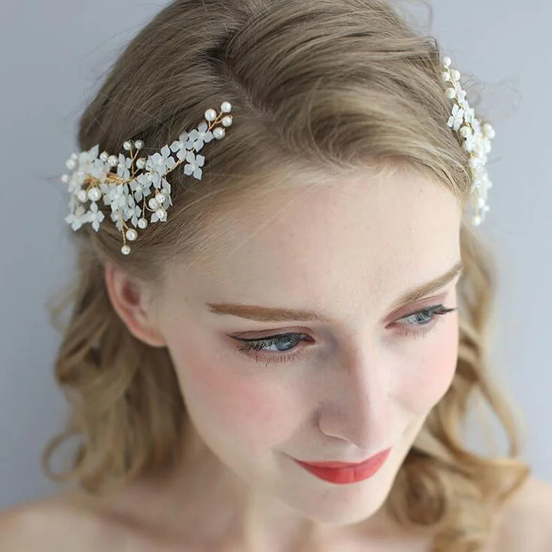Floralbride Handmade Alloy Crystal Rhinestone Pearls Wedding Hair
