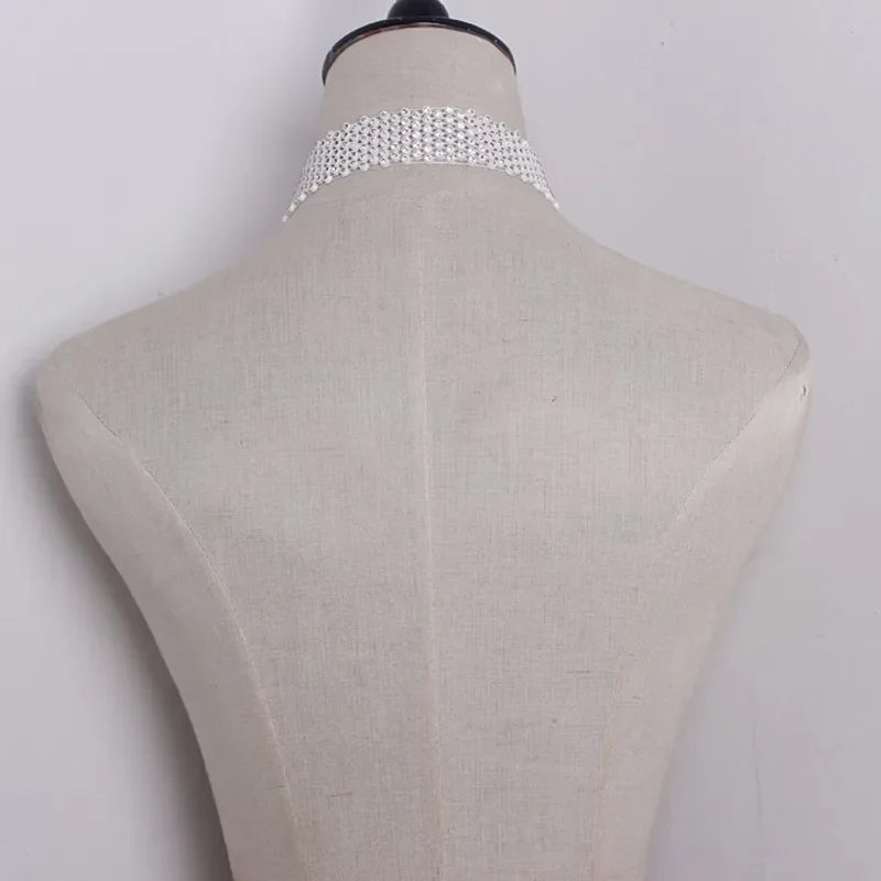 TWOTWINSTYLE Tie Necklace With Scarf For Women Diamonds