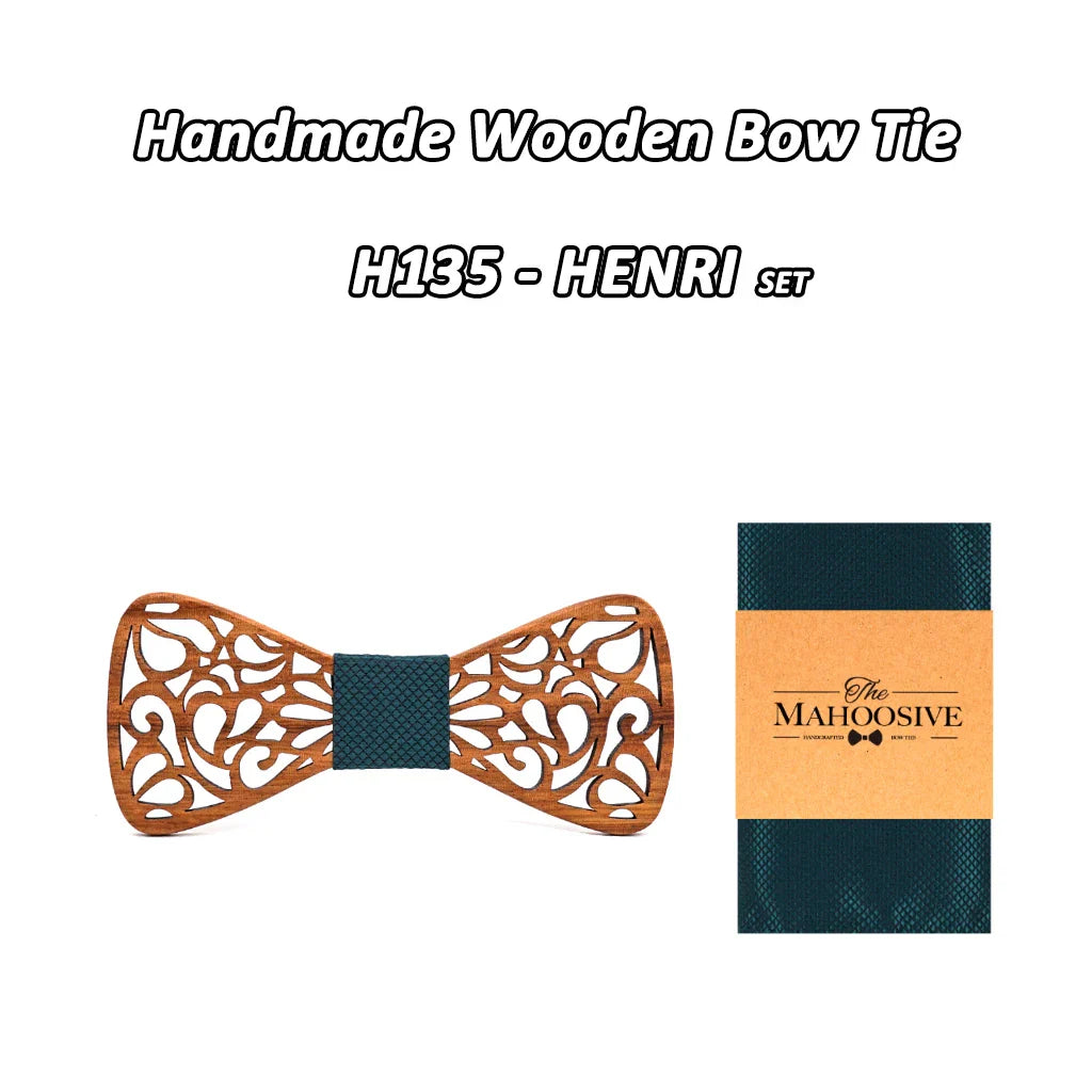Mahoosive New Floral Wood Bow Ties for Men