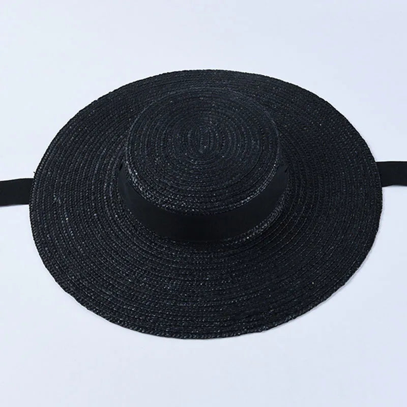 Wide Brim Boater Hat 10cm 15cm Brim Straw