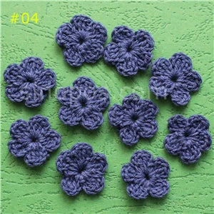 100 Colorfull Handmade Cotton Crochet Flowers, quilt scrapbooking