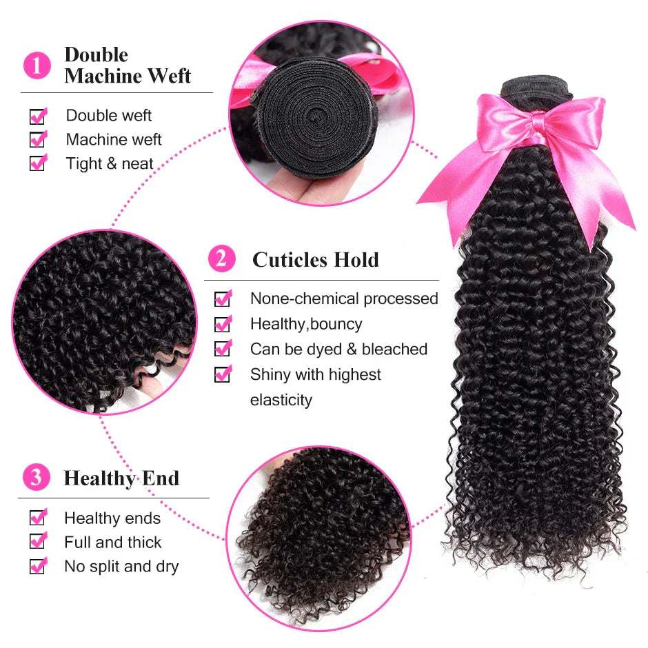 ISEE HAIR Mongolian Kinky Curly Hair Bundles 100%