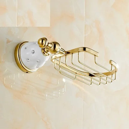 New Golden Finish Brass Flexible Soap Basket /Soap