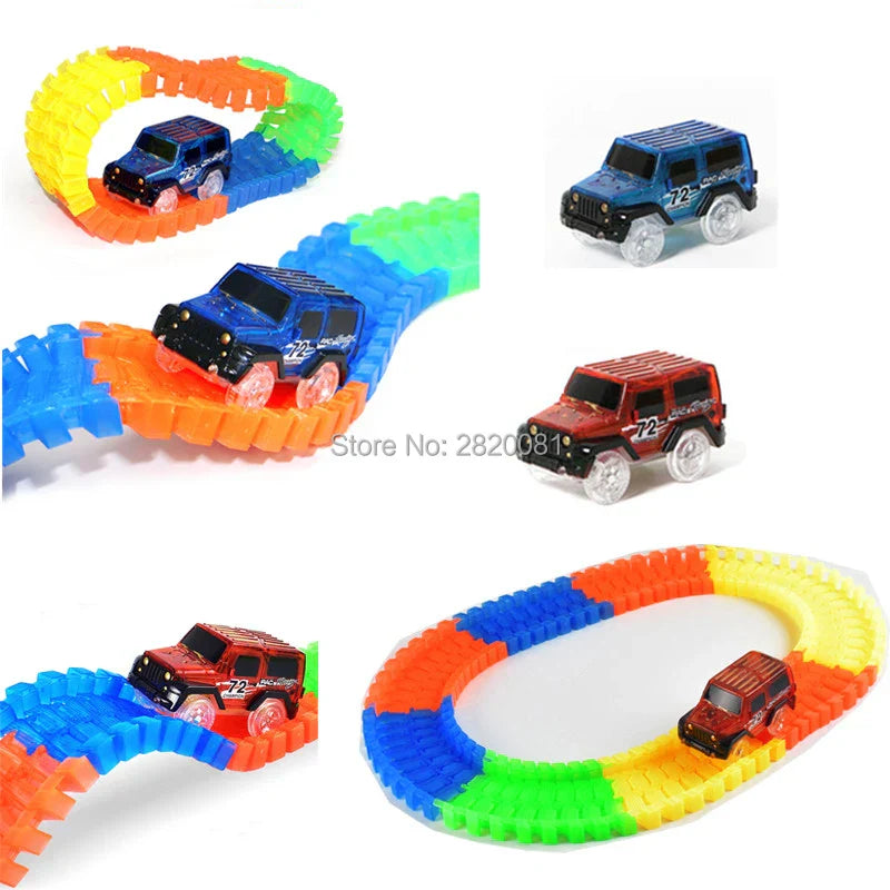 240pcs Race Track Car Glowing flexible soft Bend