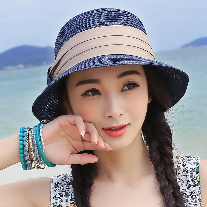 Muchique Boater Hats for Women Summer Sun Straw