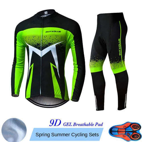 Phtxolue Breathable Long Sleeve Cycling Set Mountain Bike