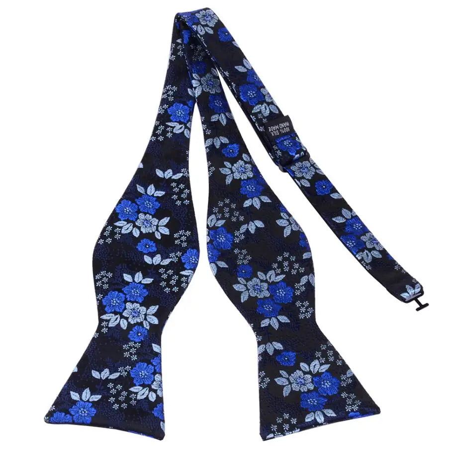 RBOCOTT Floral Self Tie Bow Tie Men's Silk