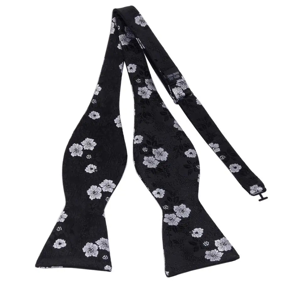 RBOCOTT Floral Self Tie Bow Tie Men's Silk
