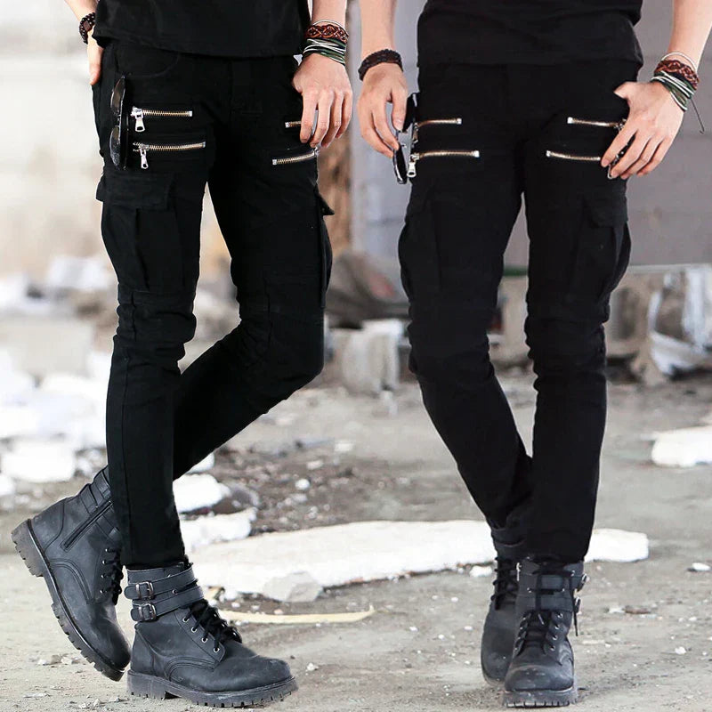 Green Black Denim Biker jeans Mens Skinny 2024