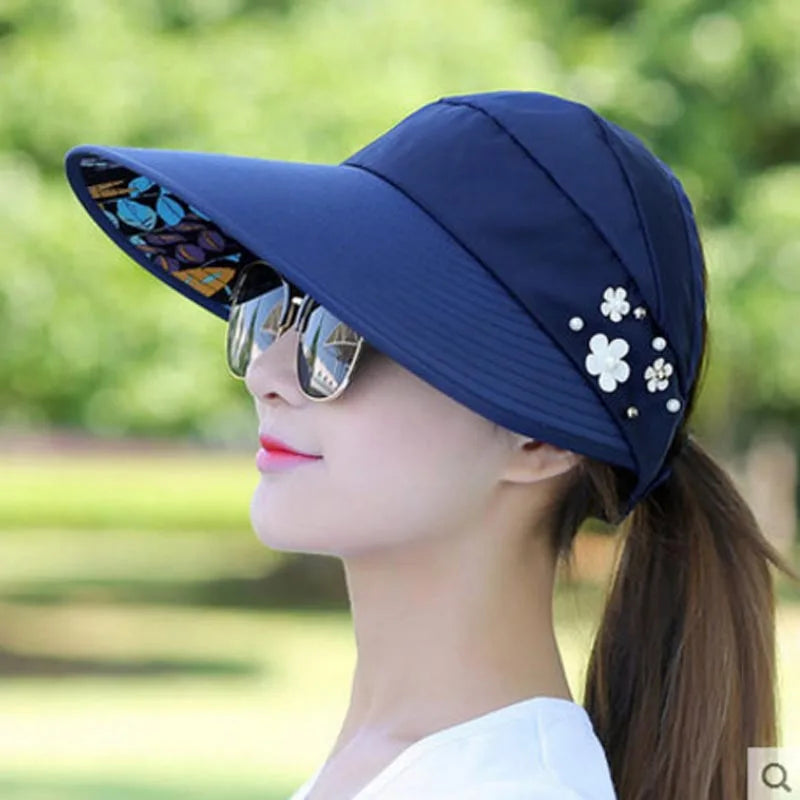 Summer Sun Hats Women Foldable UV Protection Sun