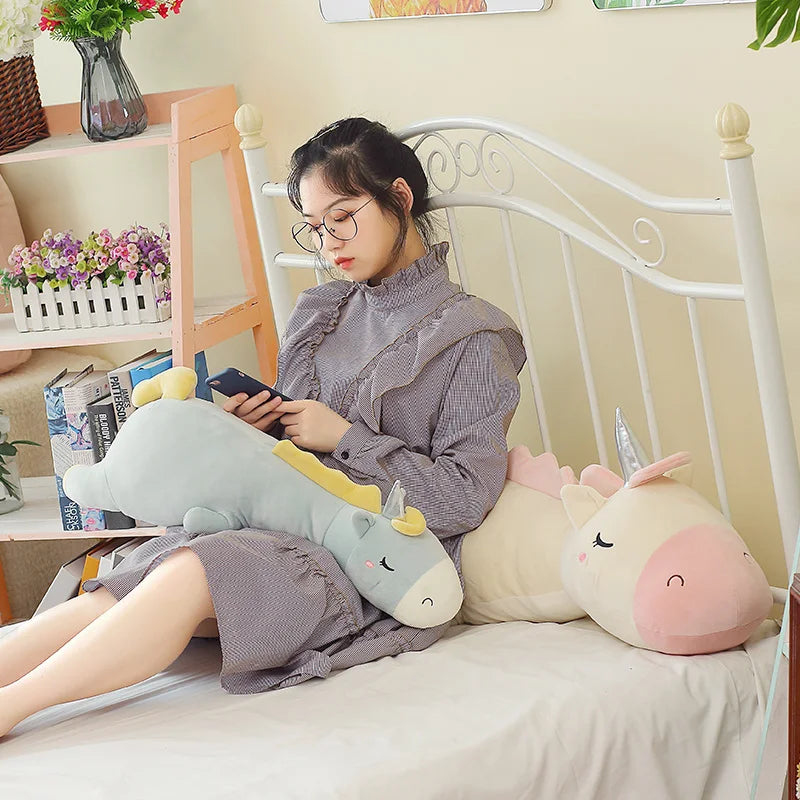 Giant Soft toy unicorn Stuffed Silver Horn Unicorn