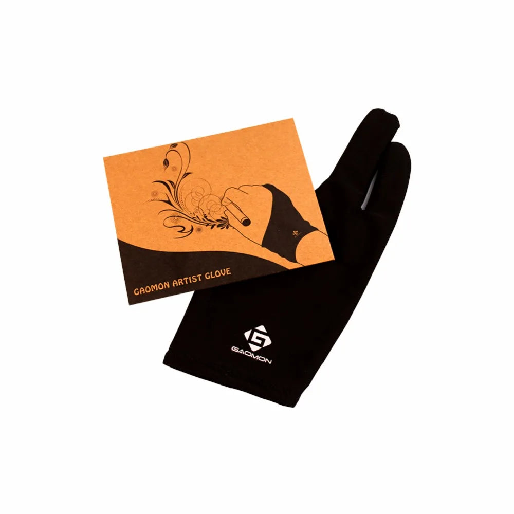 GAOMON Two-Finger Anti-Skid Black Artist Lycra Glove for