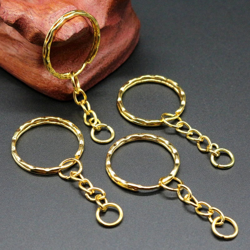50Pcslot 1.3x25mm Gold Color Plated Key Ring with