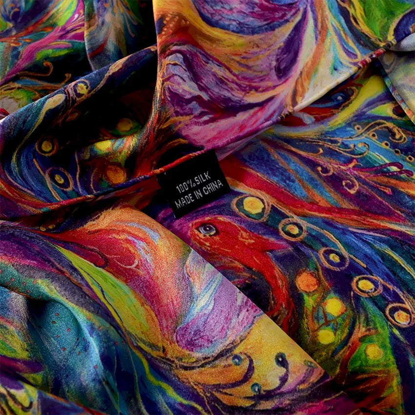 New Luxury Pure Silk Scarf Shawl Women
