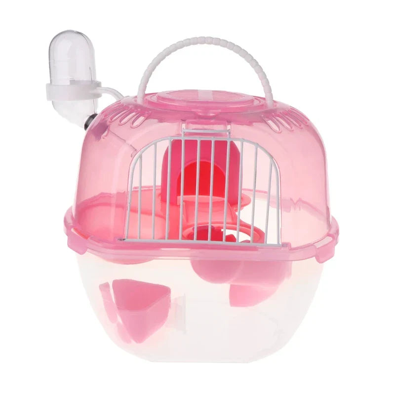 Portable Hamster Travel Carrier Practical Plastic Hamster Cage