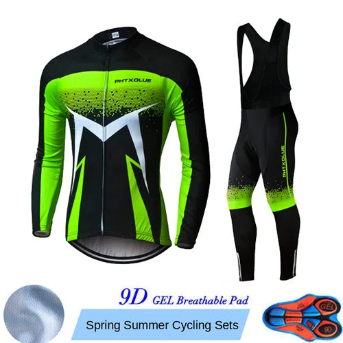 Phtxolue Breathable Long Sleeve Cycling Set Mountain Bike