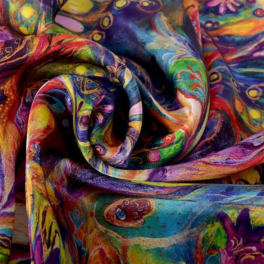 New Luxury Pure Silk Scarf Shawl Women