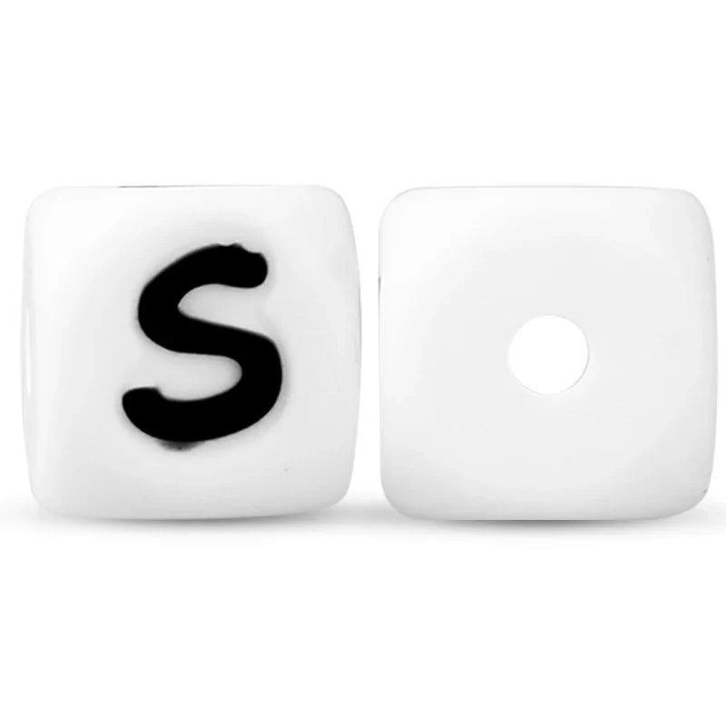 500pc/Lot 12MM Baby Silicone Letters Beads BPA Free