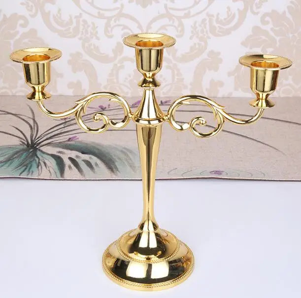 Silver Gold Black Bronze Metal Candlestick Holder Retro