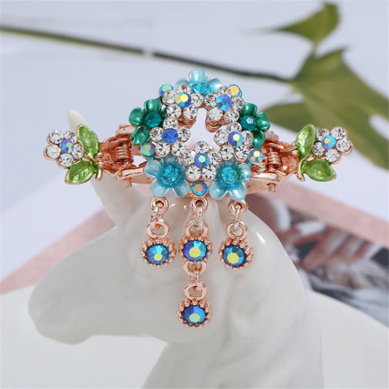 High Quality Colorful Enamel Flower Hair Claws Wedding