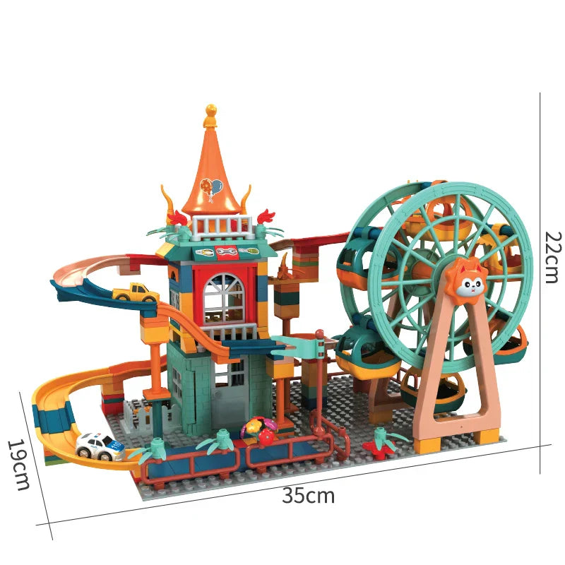Marble Run Architecture Castle Building Blocks Car Action