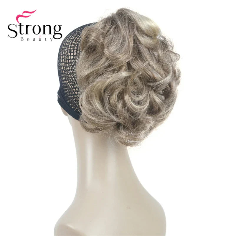 StrongBeauty Silver Short Natural Wave Ponytail Hair Extension