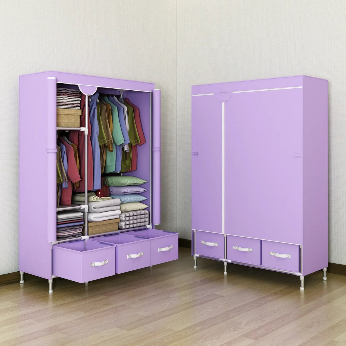 Non-Woven Fabrics Wardrobe Coffee Fabric Closet Portable Folding