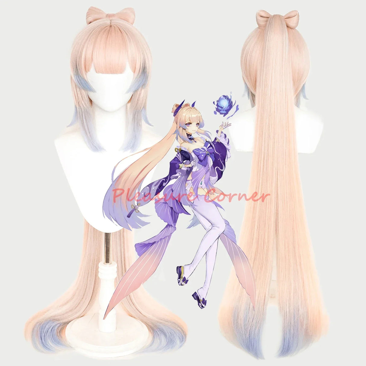 Genshin Impact Kokomi Cosplay Wig Gradient Mixed Color