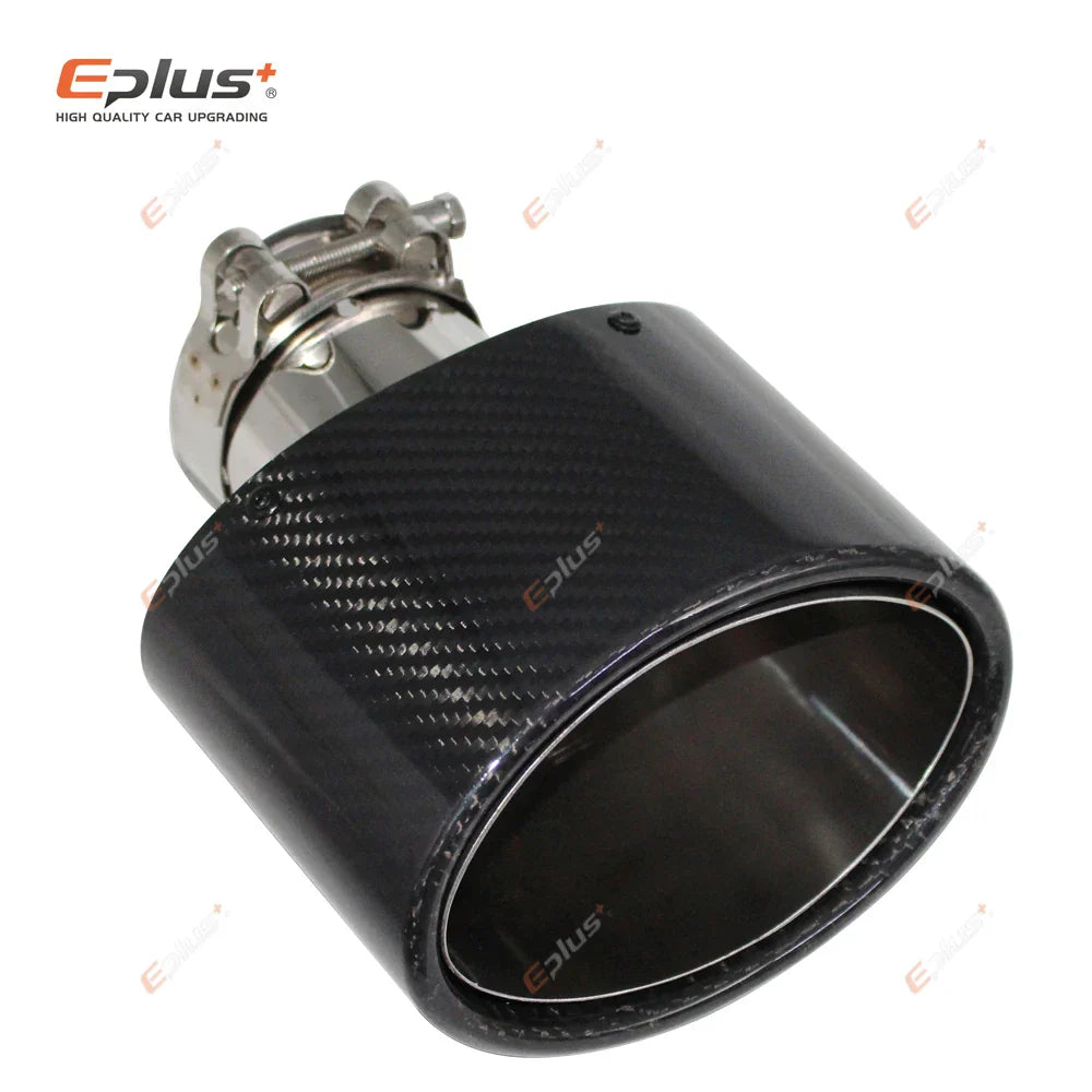EPLUS Glossy Carbon Fiber Car Mufflers Tip Exhaust